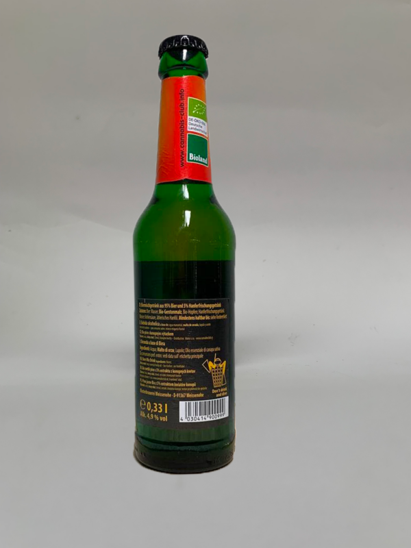 Hanf-Point - Hanf-Bier - Hanfbier auch für Zuhause ein muss - Verkaufsstand-am-Hanflabyrith-Points aus hanf-point com - Etikett hinten